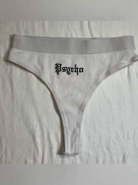 White High-rise Psycho Thong Sz S